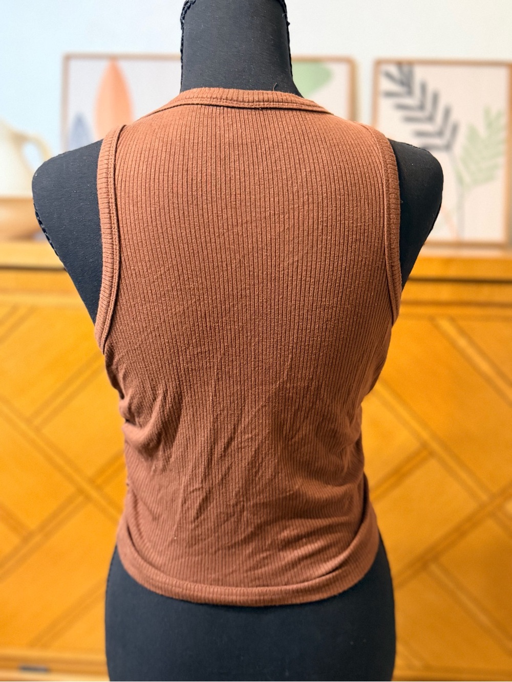SHEIN Ribbed Tank Top in Rust Brown - Picture 3 of 5